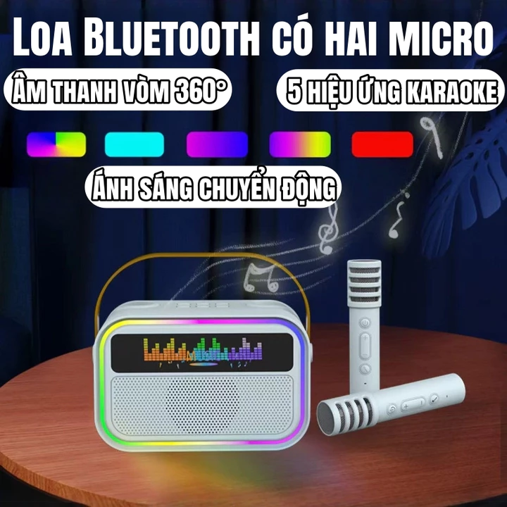 【Tiệc gia đình】loa bluetooth mini Âm thanh vòm 360° Đèn LED RGB loa bluetooth loa bluetooth bass mạnh loa mini