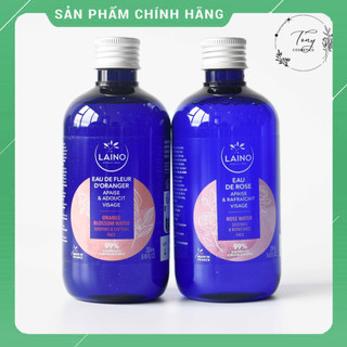 Toner Nước Hoa Hồng Hữu Cơ LAINO Pháp Eau de Rose/Fleur D'oranger 250ml | Làm sạch, dịu nhẹ, cấp ẩm