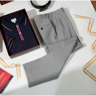 [T7_SALE 20%_HT] Áo Polo Tím Than Phối Cổ Thiết Kế Hoạ Tiết 1APCT600TTT Biluxury Form SlimFit Kháng Khuẩn Bền Màu