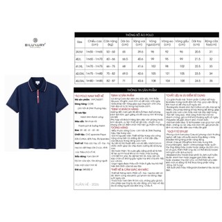 [T7_SALE 20%_HT] Áo Polo Tím Than Phối Cổ Thiết Kế Hoạ Tiết 1APCT600TTT Biluxury Form SlimFit Kháng Khuẩn Bền Màu