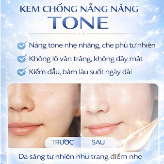 [Starlike] Set 2 Gói Quà Tặng Kem Chống Nắng Nâng Tone FREE TONE UP và SKIN FIT AQUA, Hiệu Quả Chống Nắng Sạm Da Đến 24h