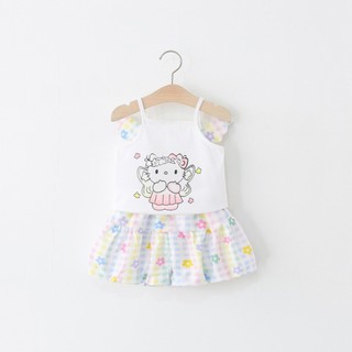 Đồ bộ hai dây cho bé gái 9th-4 tuổi thun cotton cánh tiên phong cách Hàn D1276 Bí Ngô Nhỏ