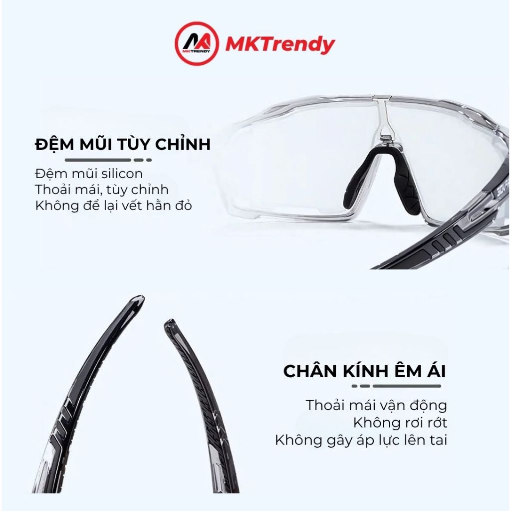 [Võ Hà Linh x MKTRENDY] Kính thể thao đổi màu F1 chống bụi chống nắng tặng túi đựng kính khăn lau kính