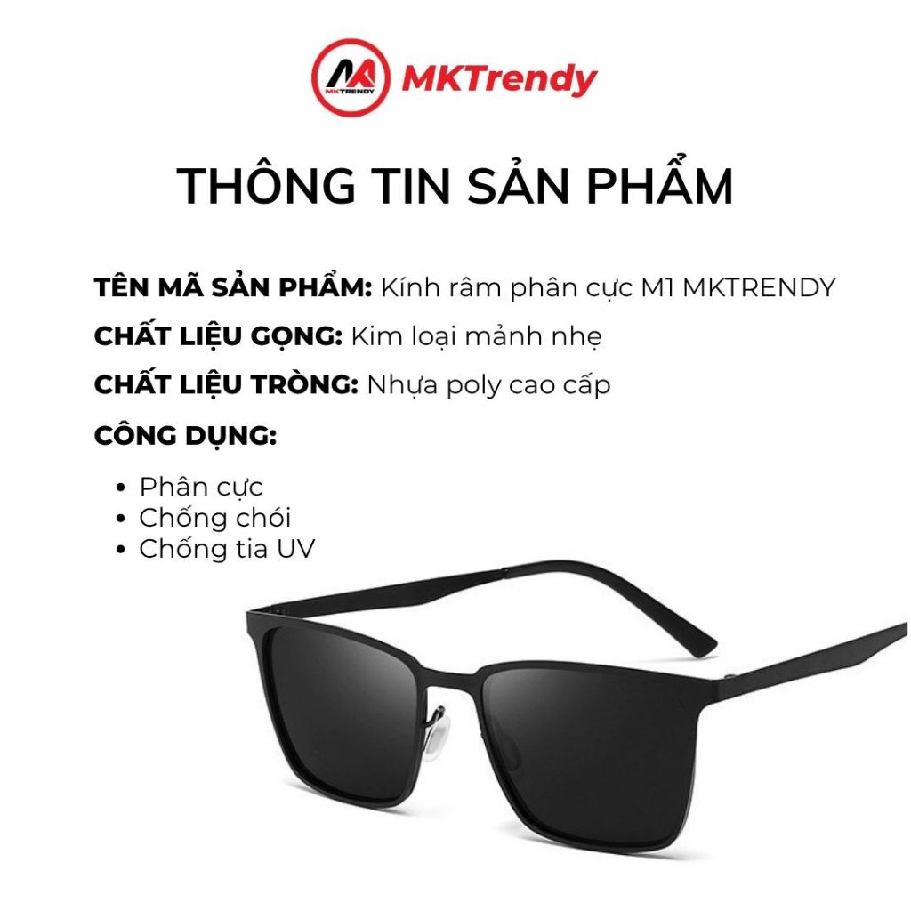 [ĐQ KOL x MKTRENDY] Kính râm phân cực M1 chống chói chống nắng tặng túi đựng kính khăn lau kính