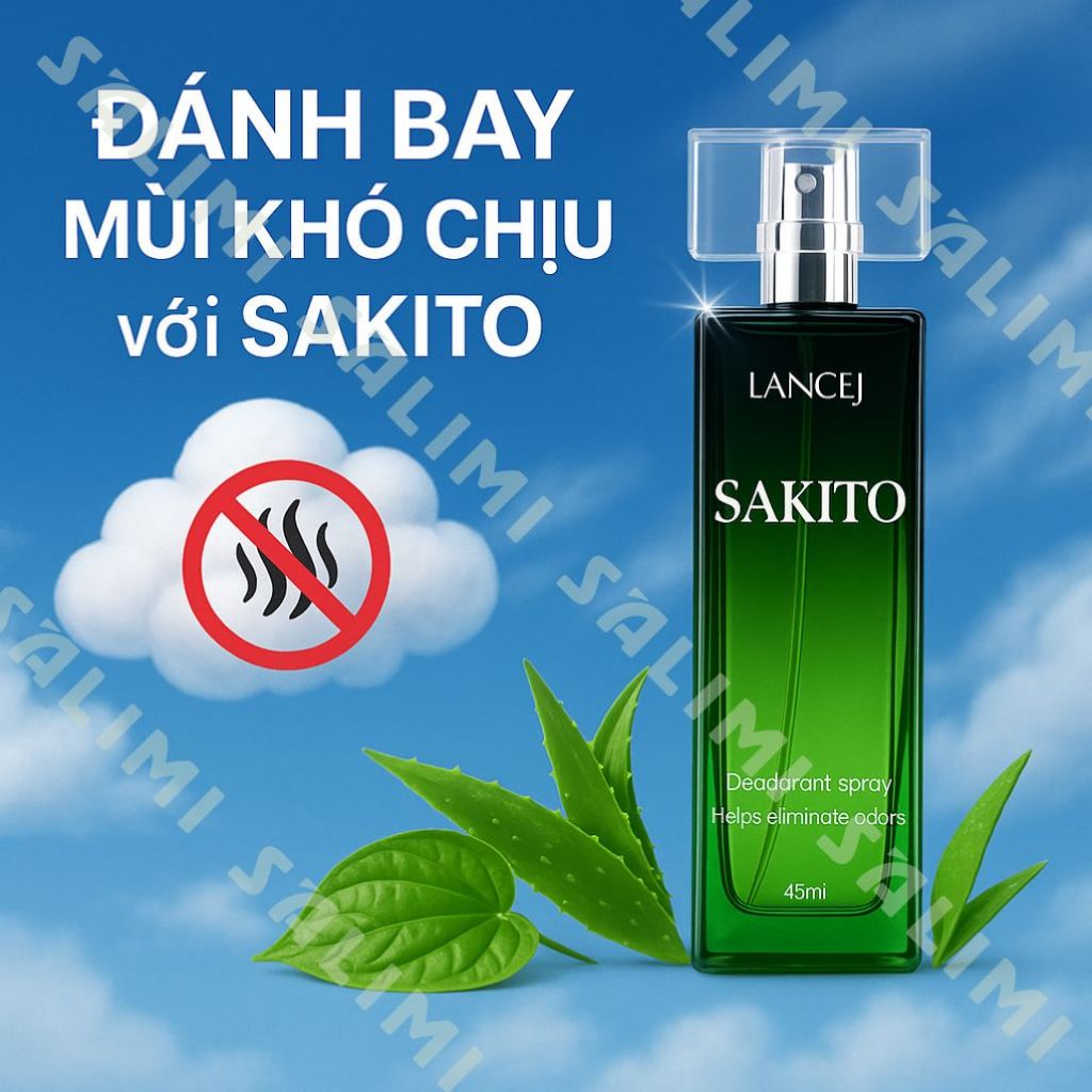 Combo Xịt Ngăn Mùi L'VENTA 45ml & SAKITO 45ml, Khử Mùi Hôi Nách, Ngăn Tiết Mồ Hôi, Không Ố Vàng Áo