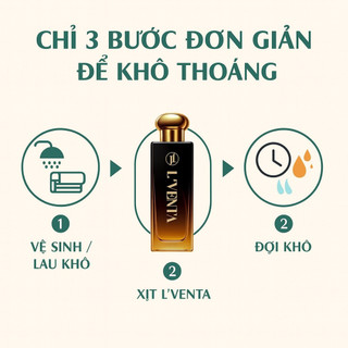 COMBO Xịt Khử Mùi L'VENTA 45ml & SAKITO 45ml, Khử Mùi Hôi Nách, Ngăn Tiết Mồ Hôi, Không Ố Vàng Áo
