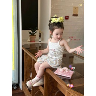Đồ bộ hai dây cho bé gái 9th-4 tuổi thun cotton cánh tiên phong cách Hàn D1276 Bí Ngô Nhỏ