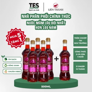 Combo 5 nước mắm Liên Thành Nhãn Ngọc 40 độ đạm 500ml + tặng 1 chai cùng loại