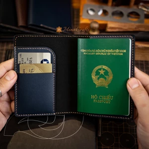 Bao Passport Mino Crafts Ví Đựng Hộ Chiếu Da Bò Nhiều Ngăn Gọn Nhẹ