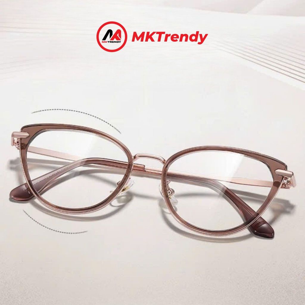 Kính mắt mèo nữ MKTRENDY gọng kim loại chống ánh sáng xanh chống tia UV thời trang K8