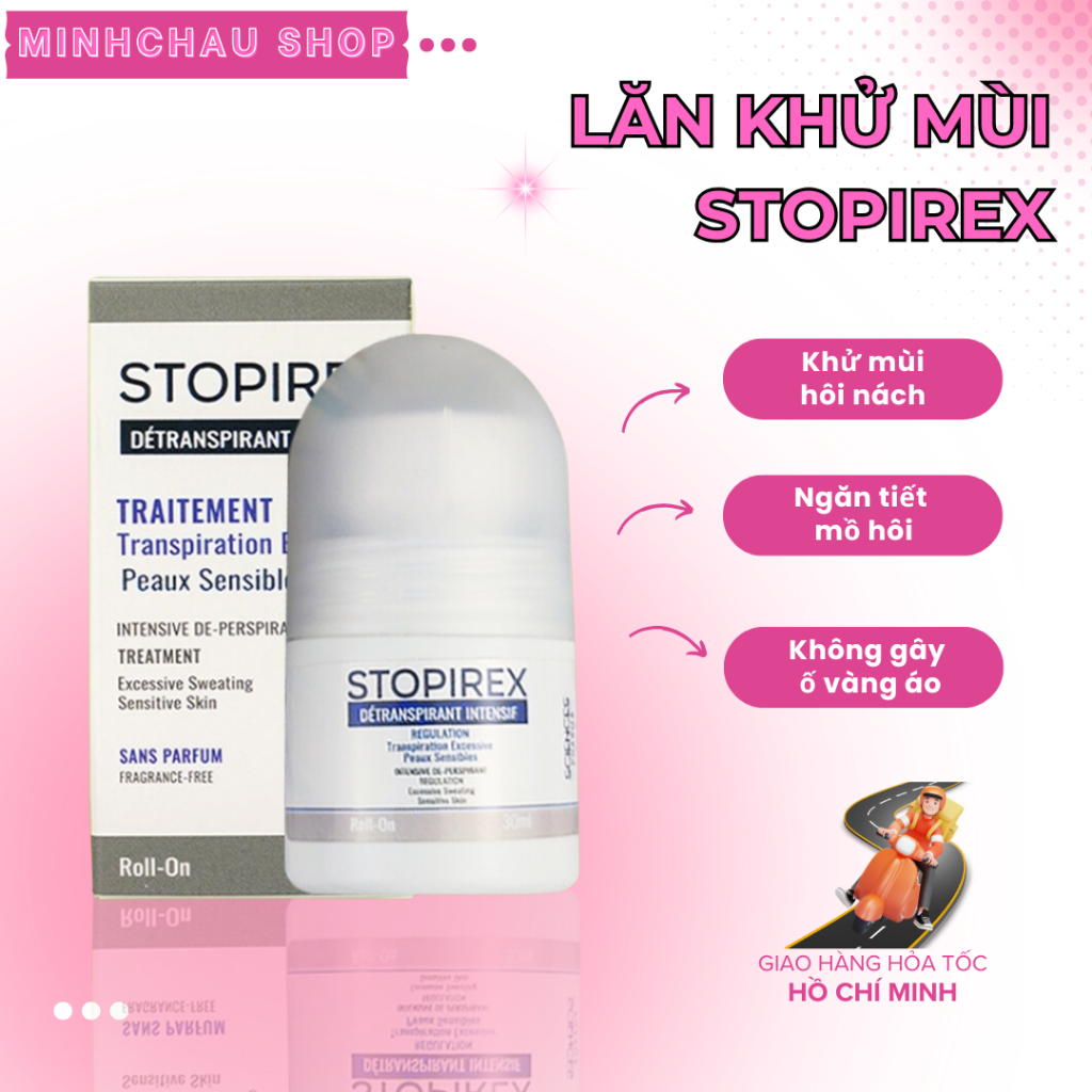 Lăn Khử Mùi & Ngăn Tiết Mồ Hôi Chuyên Sâu STOPIREX DETRANSPIRANT INTENSIF Dành Cho Nam Và Nữ (30ml)