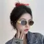 Kính râm oval gọng kim loại T9 chống tia UV tặng túi đựng kính khăn lau kính