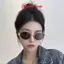 Kính râm oval gọng kim loại T9 chống tia UV tặng túi đựng kính khăn lau kính