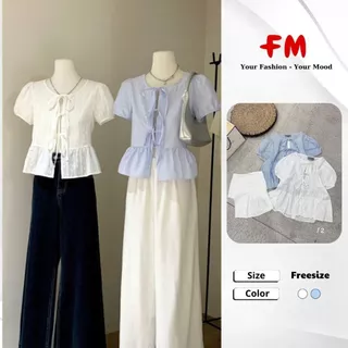 Áo Kiểu Nữ Tay Ngắn FMSTYLE – Buộc Nơ Kèm Áo Quây Dễ Thương Phong Cách Hàn Quốc 26030489
