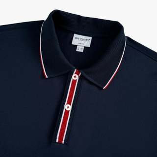 [T7_SALE 20%_HT] Áo Polo Tím Than Phối Cổ Thiết Kế Hoạ Tiết 1APCT600TTT Biluxury Form SlimFit Kháng Khuẩn Bền Màu