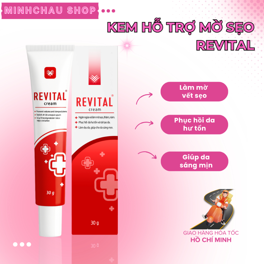 Kem Revital 30g - Chuyên biệt cho da sẹo, thâm sau mụn, rạn da - Giúp da sáng khỏe, đều màu