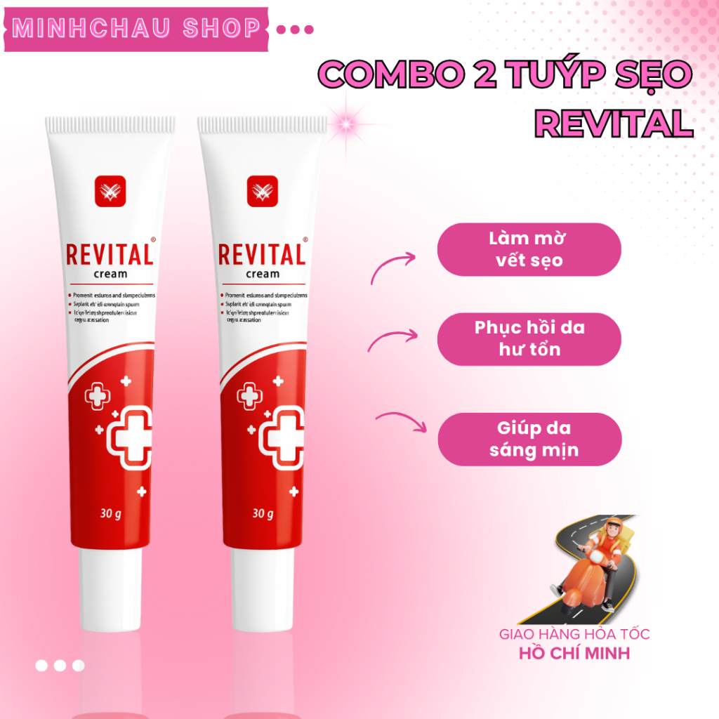 Combo 2 tuýp kem dưỡng Thông Đỏ & Nghệ Nano Revital 30g - Hỗ trợ cải thiện sẹo rỗ, sẹo lồi, rạn da