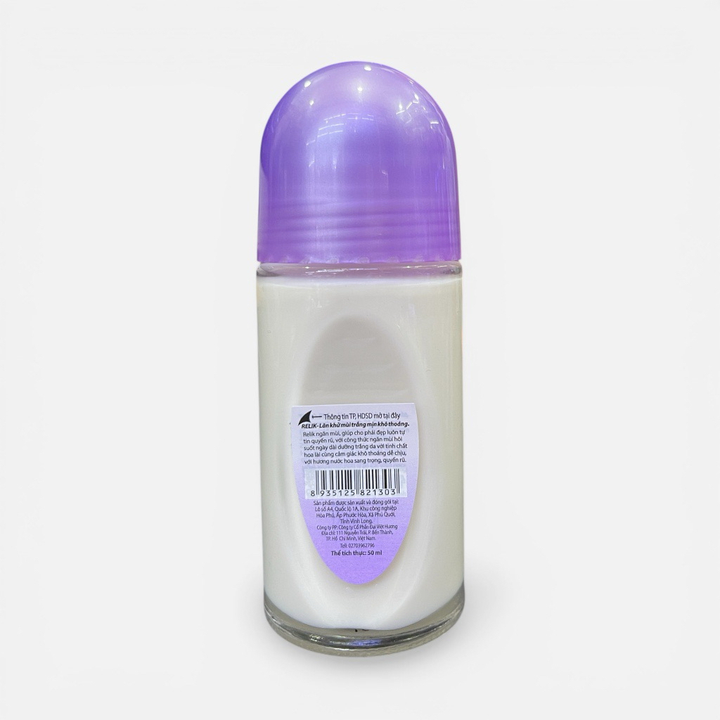 Combo 3 Chai Lăn khử mùi Relik White & Beauty 50ml – Khô thoáng 48h, hương thơm nhẹ, sáng da vùng dưới cánh tay