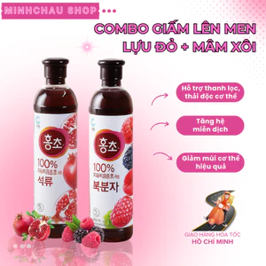 Nước Uống Giấm Hoa Quả Lên Men Hongcho Vị Lựu Đỏ và Mâm Xôi (Chai 500ml/900ml)