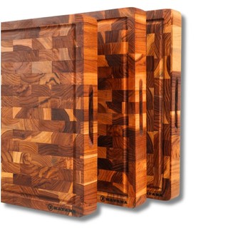 Thớt gỗ teak cao cấp KATANA cỡ lớn dày 3.8cm KT07 - thớt hình vuông kích thước 38x350x350mm