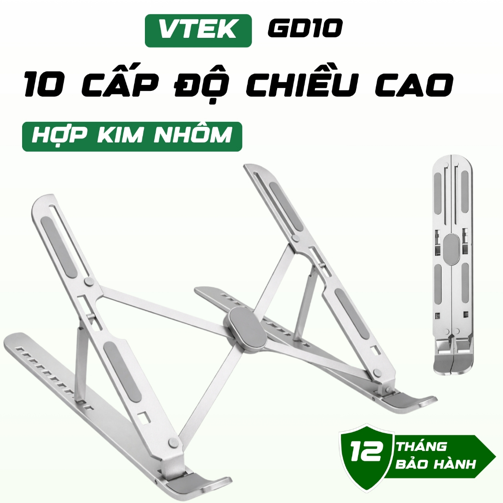 Giá Đỡ Laptop Macbook VTEK GD10 15 inch Tản Nhiệt Điều Chỉnh Độ Cao