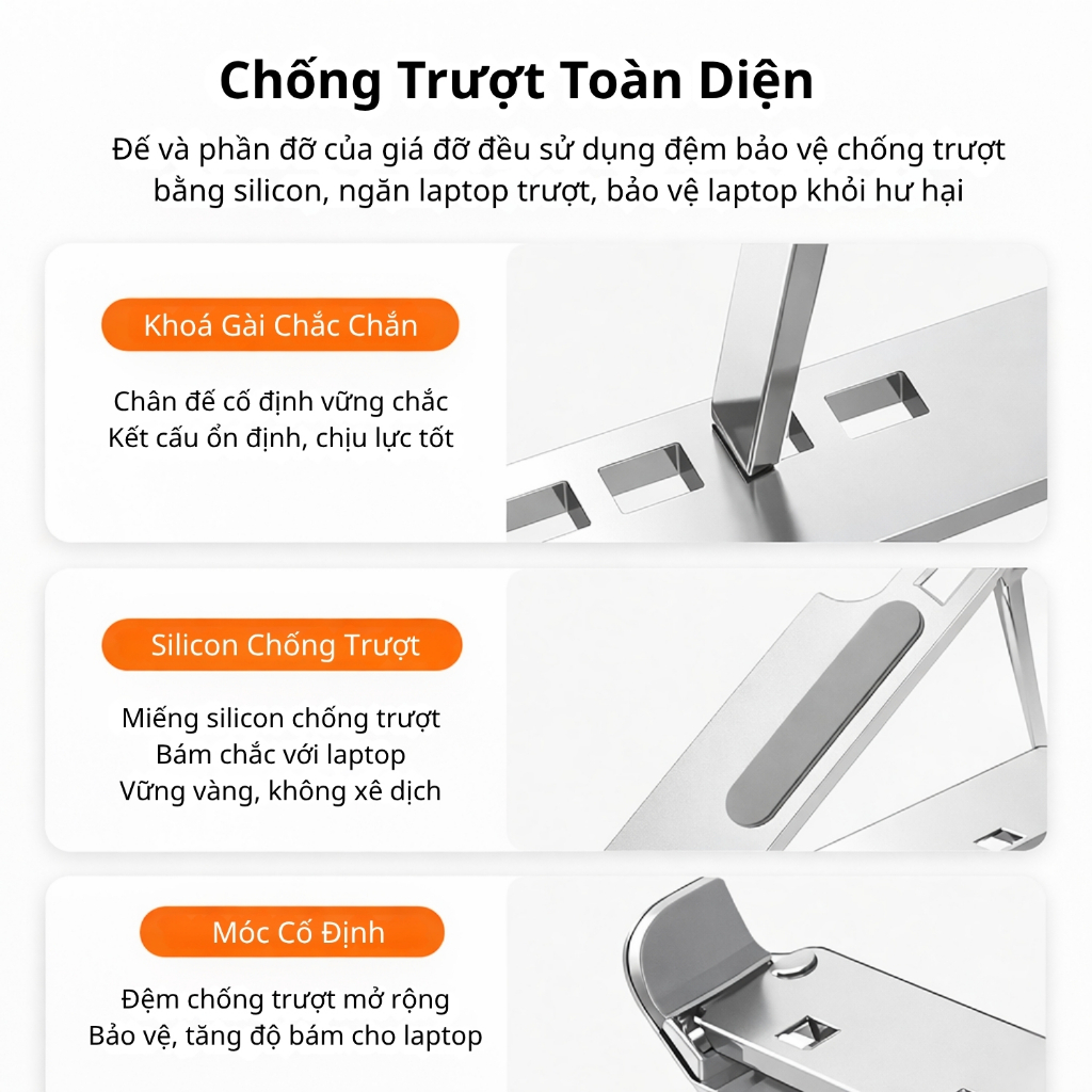 Giá Đỡ Laptop Macbook VTEK GD10 15 inch Tản Nhiệt Điều Chỉnh Độ Cao