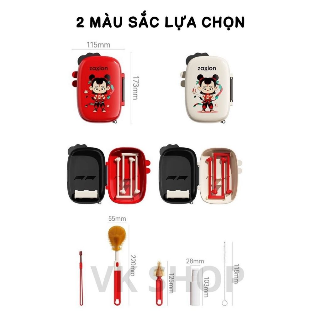 Bộ Dụng Cụ Cọ Rửa Bình Sữa Có Hộp – Nhỏ Gọn, Tiện Mang Đi, Phù Hợp Mẹ Bỉm Sữa