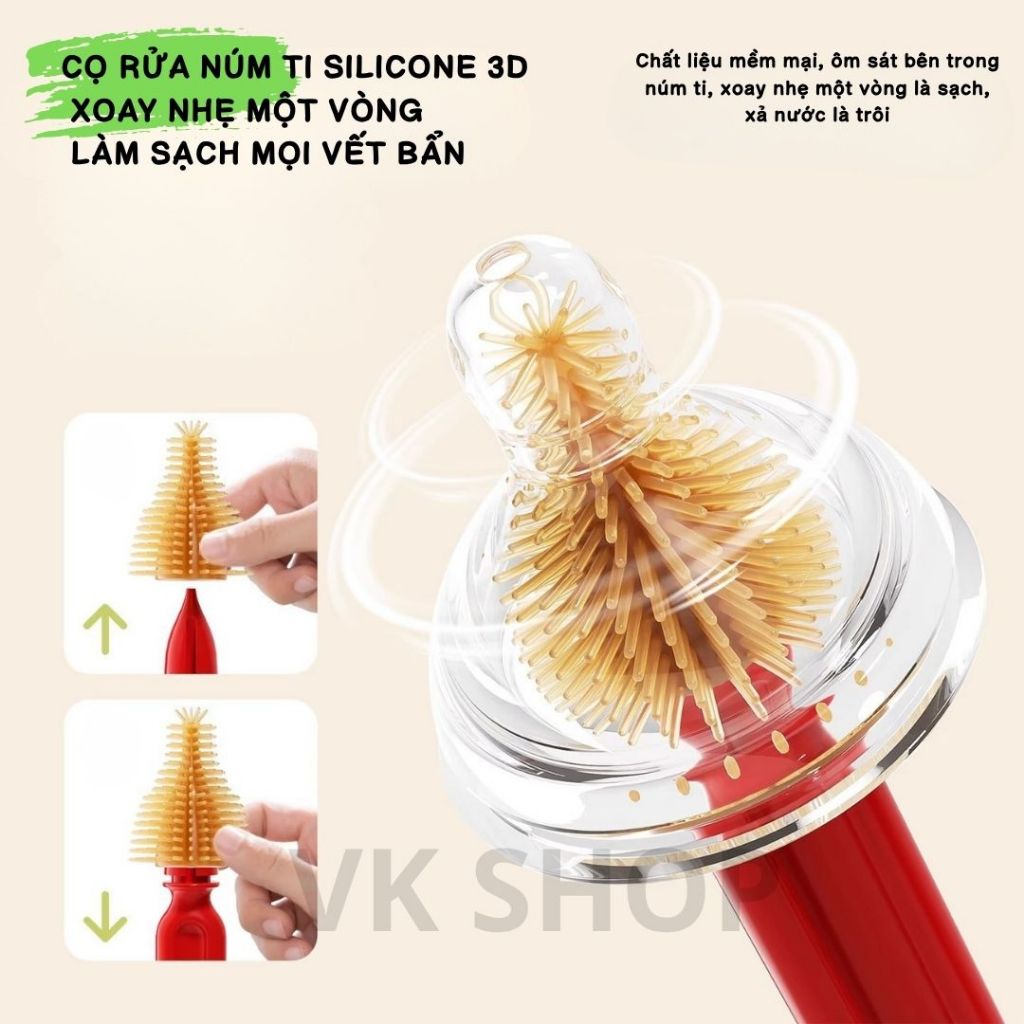 Bộ Dụng Cụ Cọ Rửa Bình Sữa Có Hộp – Nhỏ Gọn, Tiện Mang Đi, Phù Hợp Mẹ Bỉm Sữa