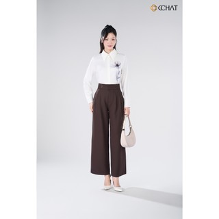 Quần Ống Rộng 𝐂𝐂𝐇𝐀𝐓 Dáng Suông Hara 2 Túi Sườn Chất Liệu Tuytsi Cao Cấp 25QDS2033ST