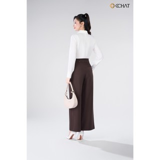Quần Ống Rộng 𝐂𝐂𝐇𝐀𝐓 Dáng Suông Hara 2 Túi Sườn Chất Liệu Tuytsi Cao Cấp 25QDS2033ST
