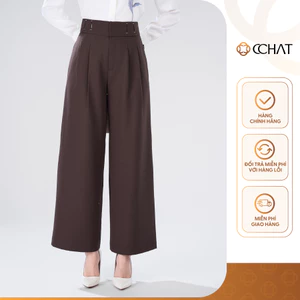 Quần Ống Rộng 𝐂𝐂𝐇𝐀𝐓 Dáng Suông Hara 2 Túi Sườn Chất Liệu Tuytsi Cao Cấp 25QDS2033ST