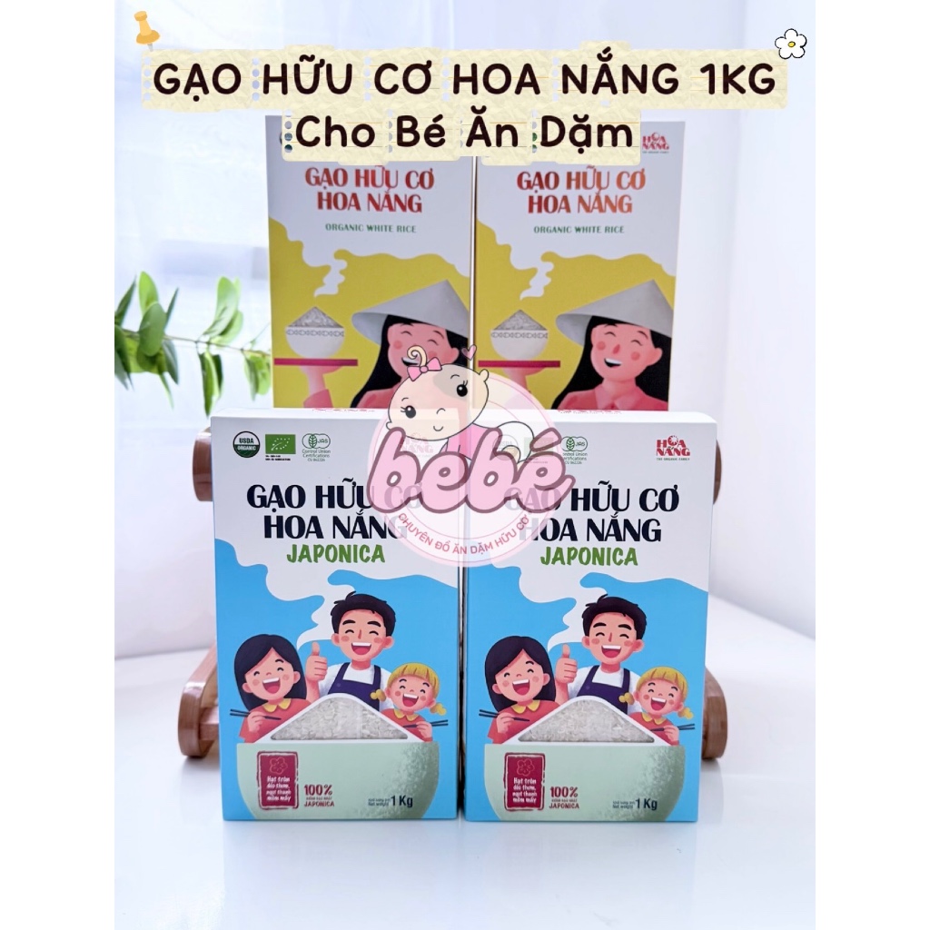Gạo hữu cơ cho bé ăn dặm Hasabio, Hoa nắng,…Gạo nấu cháo cơm ăn dặm cho bé từ 6 tháng