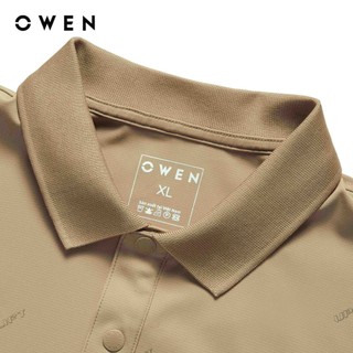 Owen - Áo polo Body fit APV257013 màu Be đậm chất liệu CVC Spandex