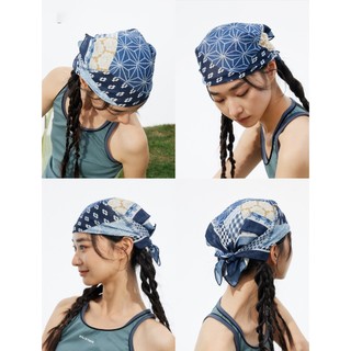 Khăn Bandana nữ đội đầu vuông kích thước 68x68 cm phong cách retro khăn quàng cổ phong cách hiphop vải dệt xương cá