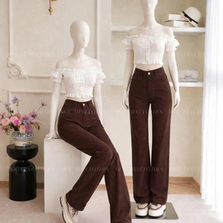 Quần jean nâu Loại 1 chuẩn w.e dáng suông dài trẻ trung, quần bò nữ basic rẻ đẹp