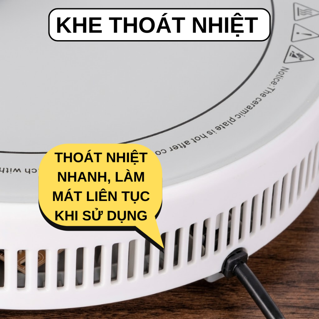Bếp từ tròn GROPA chính hãng, bếp điện từ mini công suất 2200W nấu nướng đa dạng, sôi cực nhanh