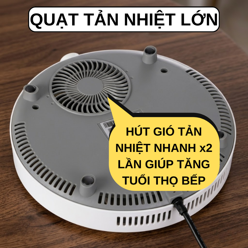 Bếp từ đơn GROPA công suất lớn 2200W, bếp điện từ nhỏ gọn nấu ăn cực nhanh, mặt kính vệ sinh dễ dàng
