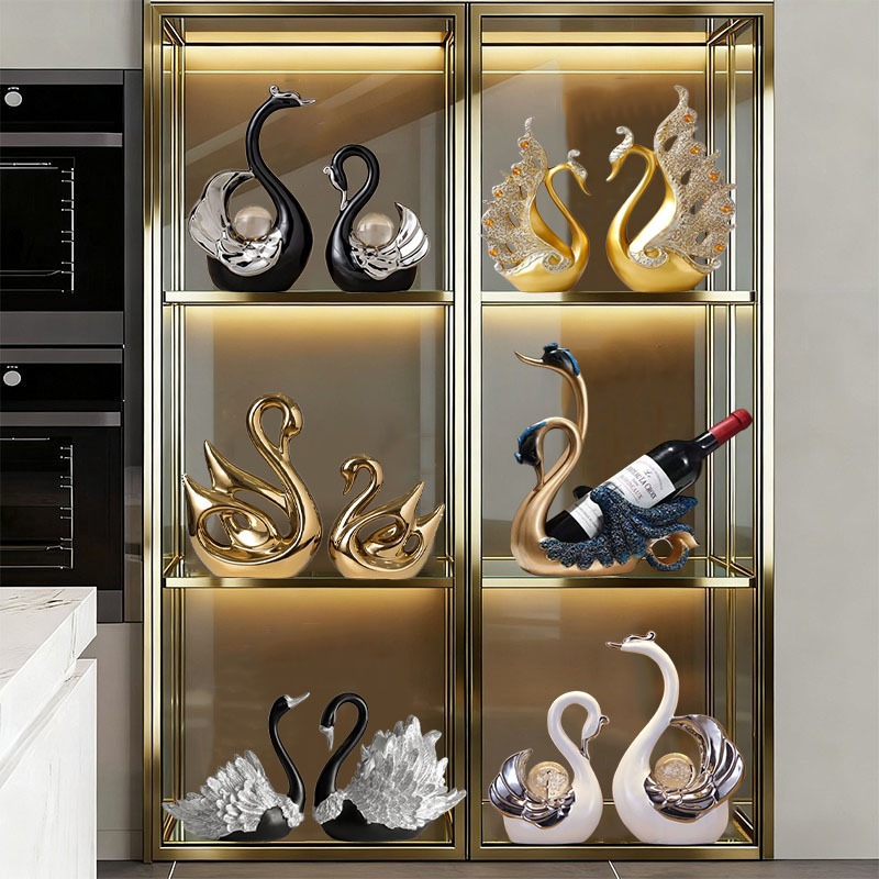 Bộ tượng các mẫu thiên nga decor nhà cửa