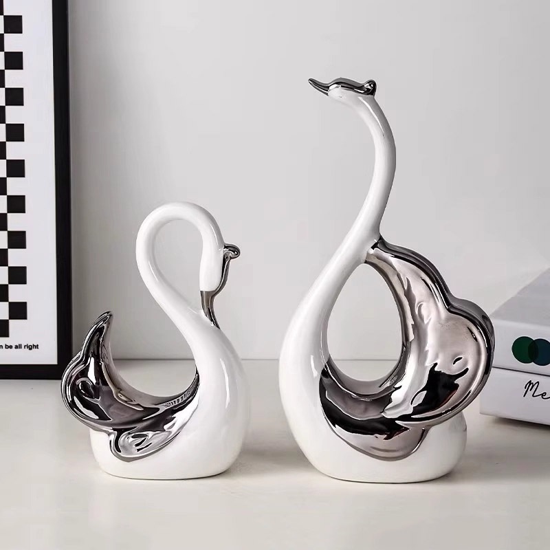 Bộ tượng các mẫu thiên nga decor nhà cửa