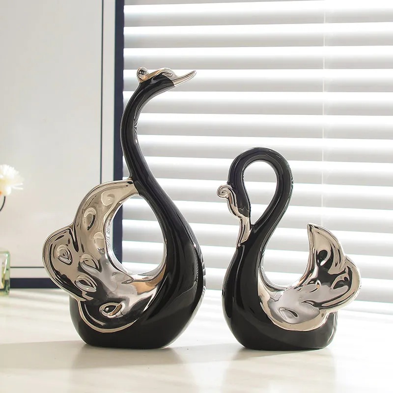 Bộ tượng các mẫu thiên nga decor nhà cửa