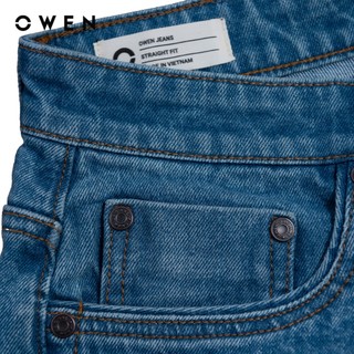 Owen - Quần short Straight Fit SJ258023 màu Xanh chất liệu Cotton Spandex