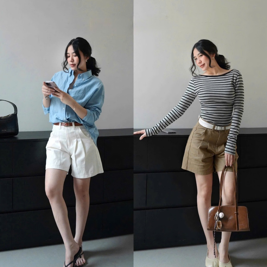 Quần jean đùi w.e GUMIN thiết kế quần dáng rộng basic trẻ trung cá tính, quần đùi bò nữ thanh lịch sang trọng