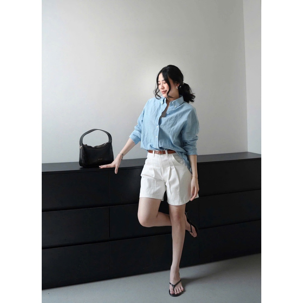 Quần jean đùi w.e GUMIN thiết kế quần dáng rộng basic trẻ trung cá tính, quần đùi bò nữ thanh lịch sang trọng