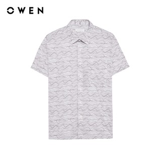 Owen - Áo sơ mi ngắn tay Body Fit AB255084NT màu Xám chất liệu Bamboo spandex