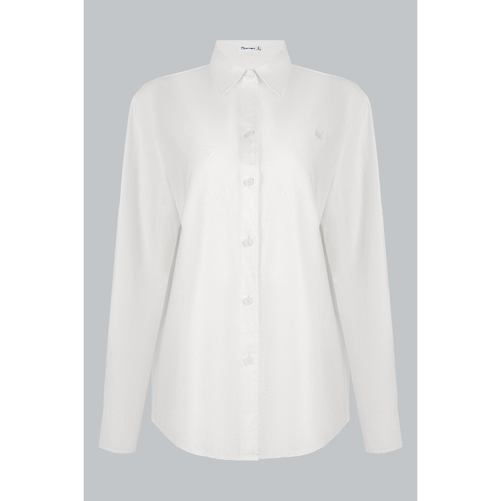 Áo Sơ Mi Linen Dáng Suông Vừa 2S02.2602. Áo Sơ Mi Trắng Nữ Thanh Lịch Form Suông Tiểu Thư Công Sở Cao Cấp Thiêt Kế By JM