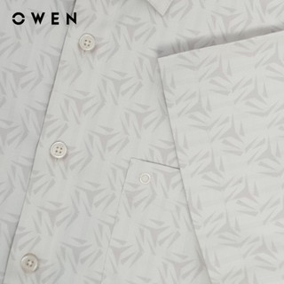 Owen - Áo sơ mi ngắn tay Body Fit AB255000NT màu Be chất liệu Spandex