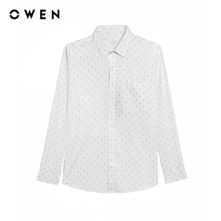 Owen - Áo sơ mi dài tay Regular Fit AR255086DT màu Trắng chất liệu Bamboo spandex