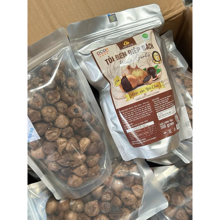 Tỏi Đen Cô Đơn Diệp Bách 500g – Tỏi Đen 1 Nhánh Ăn Liền, Dẻo Ngọt