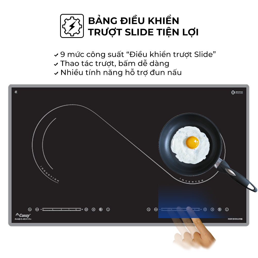 BẾP TỪ CANZY CZ-ML1011PRO Made in Malaysia, Inverter, Booster, Hẹn giờ, khóa phím bảo hành 3 năm chính hãng cao cấp