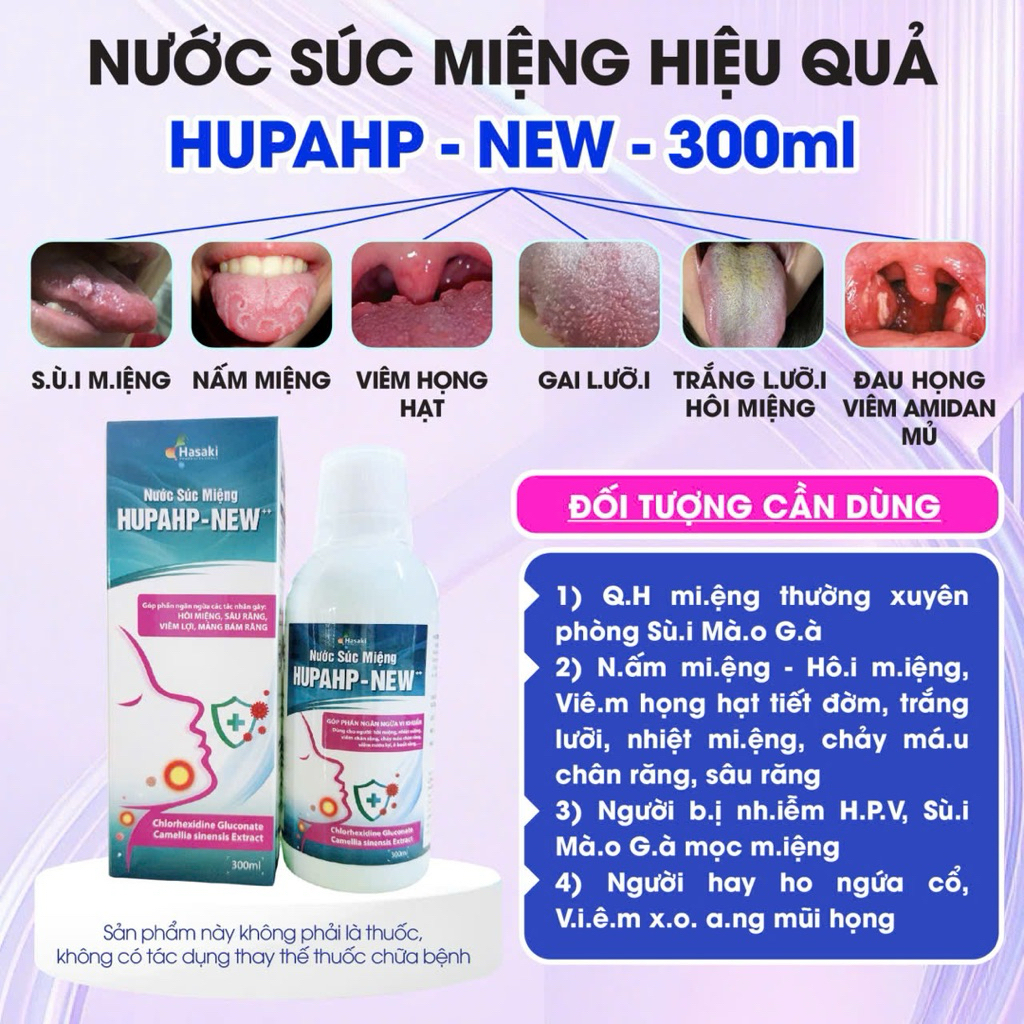 ( MUA 1 ARV TẶNG 1 SÚC )MUA SÚC MIỆNG HUPAHPNEW 300ml TẶNG A.R.V 30vien